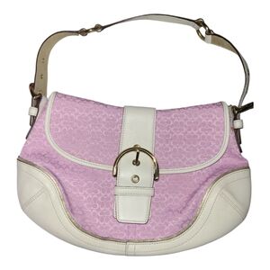 Coach Pastel Pink and Cream Leather Soho Shoulder Bag Vintage Y2k